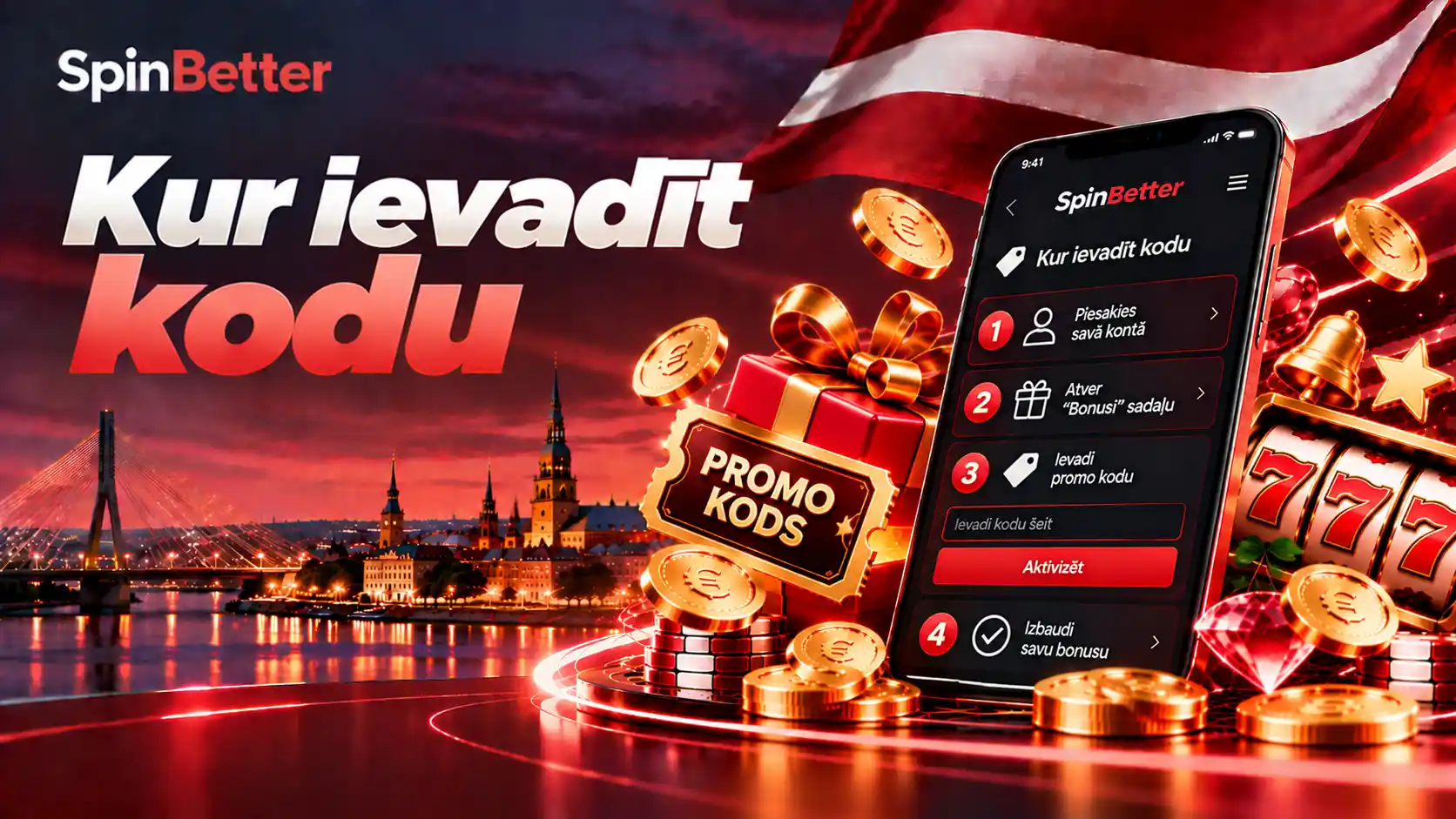 SpinBetter promo code SPINNOW: kur ievadīt kodu